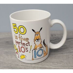 VTG Hallmark Shoebox Greetings Birthday Coffee Mug 50 is 5 perfect 10's! White